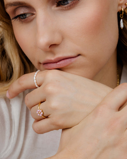Pretty Pink Daisy Anello Oro