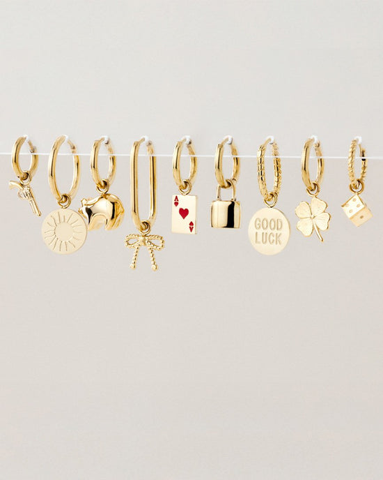 Lucky Dice Twisted Hoop Set Baby Oro Rosa