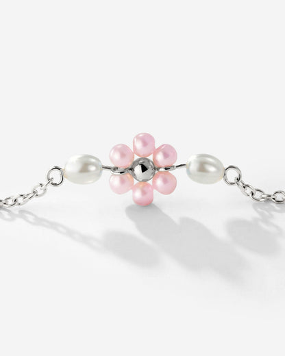 Pretty Pink Daisy Collana Argento