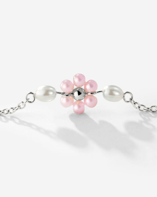 Pretty Pink Daisy Collana Argento