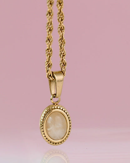 Blush Quartz Collana Oro