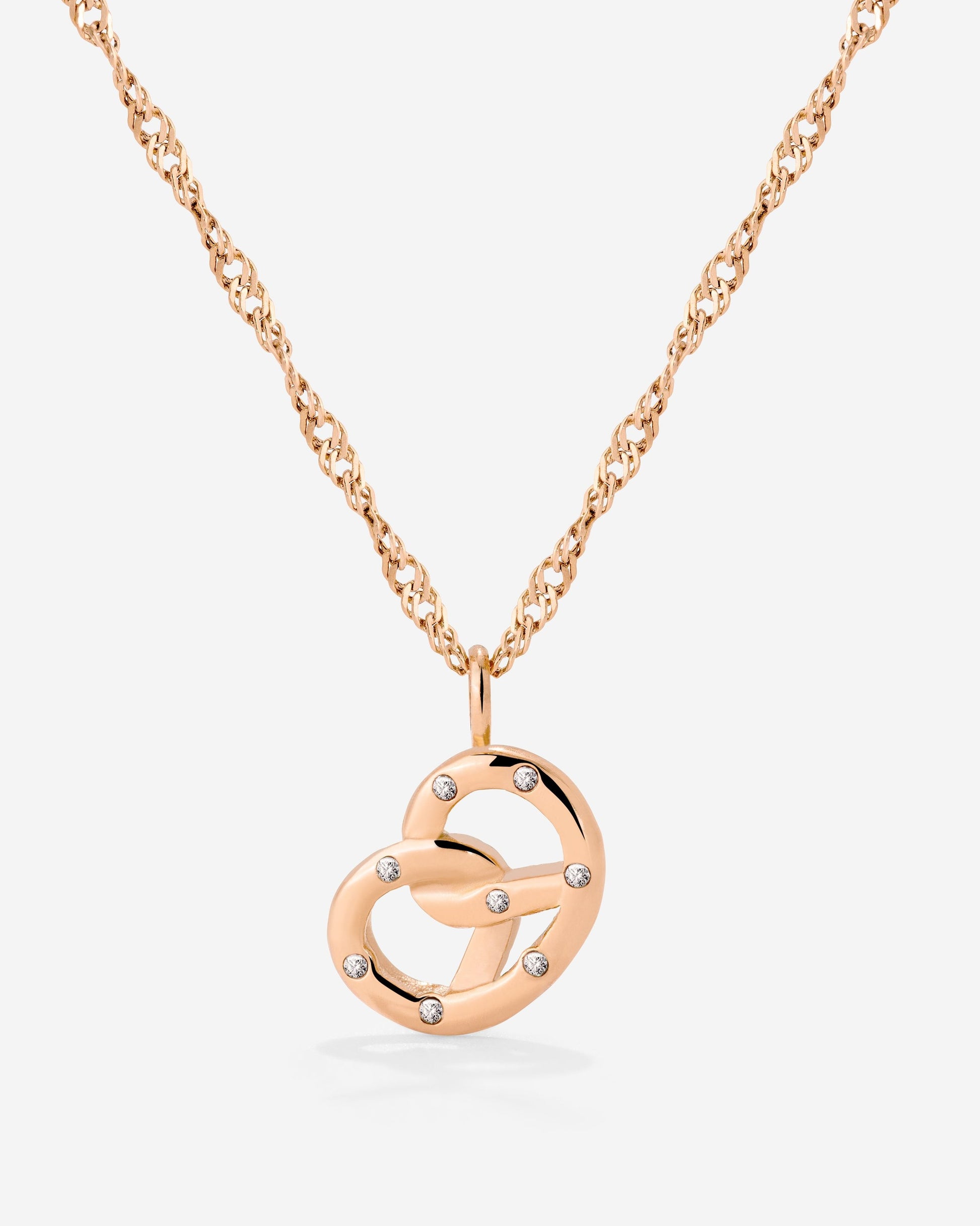 Bedazzle my Pretzel Collana Oro Rosa
