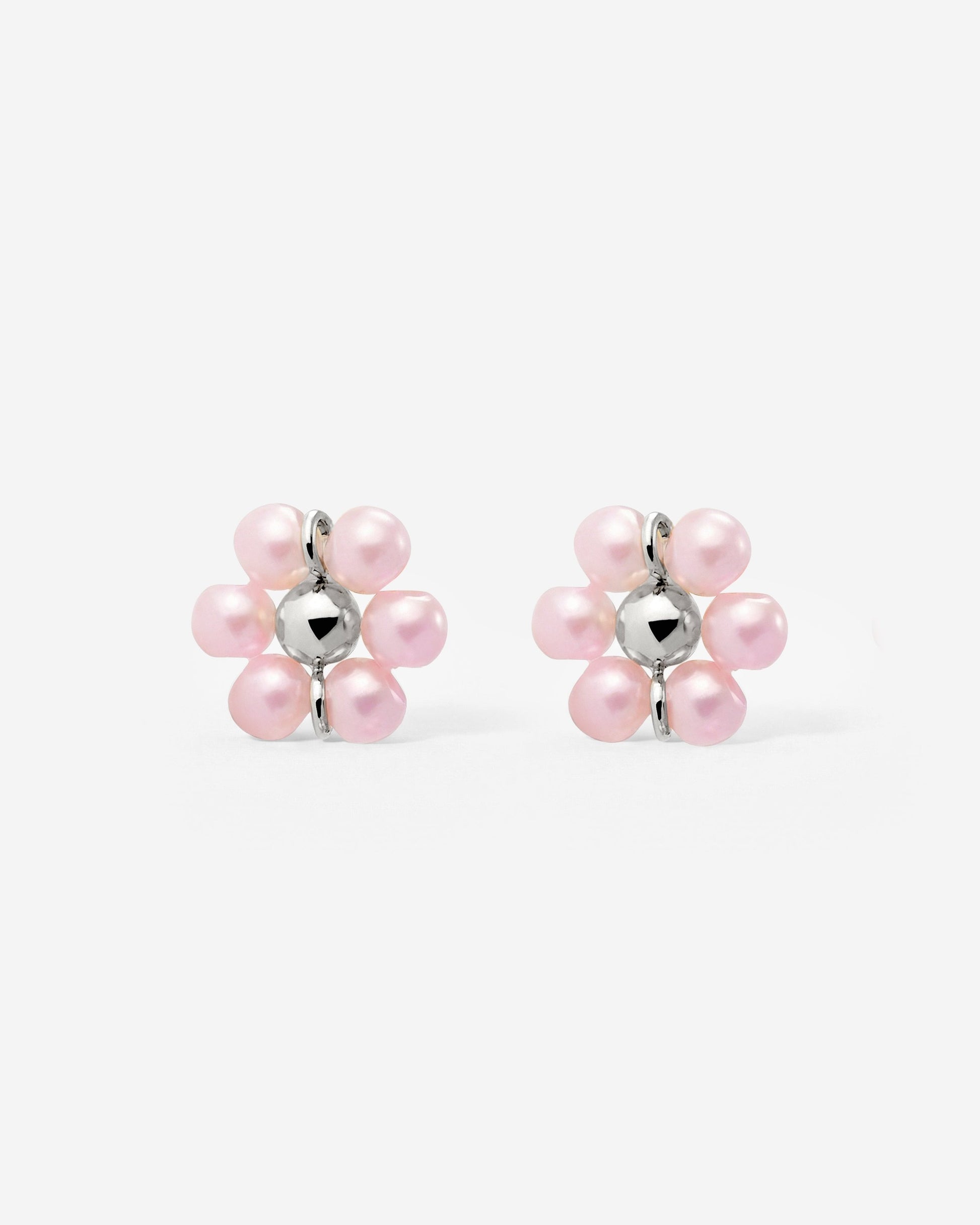 Pretty Pink Daisy Orecchini Argento