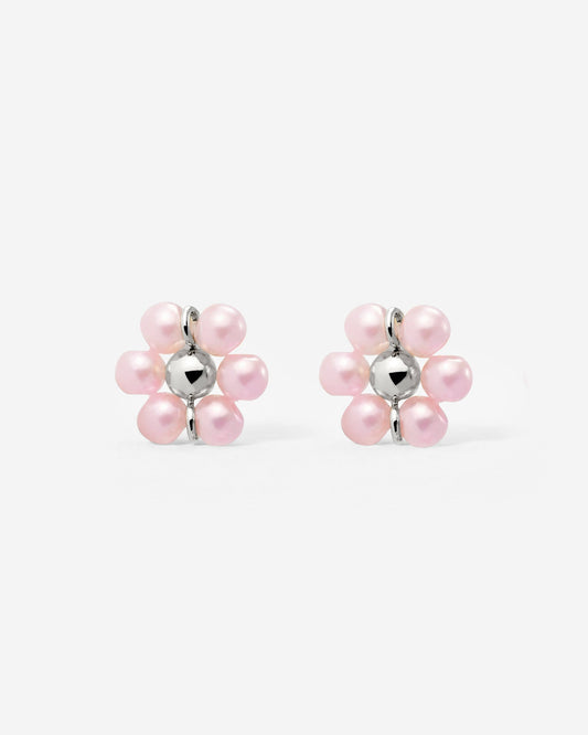 Pretty Pink Daisy Orecchini Argento