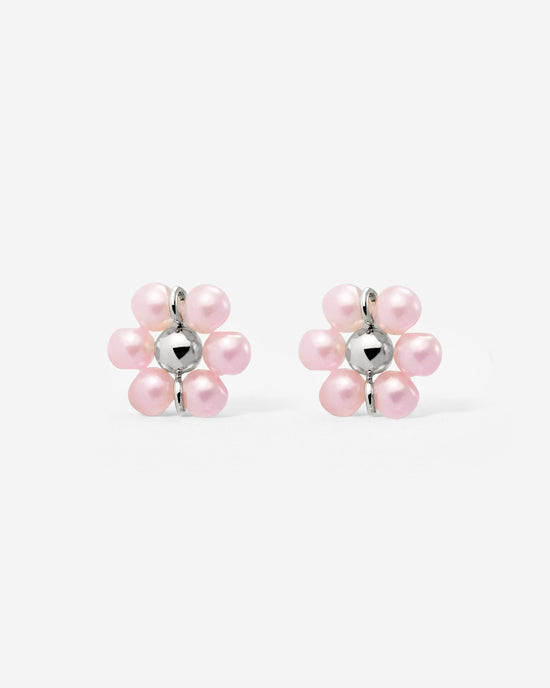 Pretty Pink Daisy Orecchini Argento