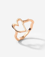 Flowy Heart Anello Oro Rosa