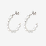 Pearly Leni Hoop Orecchini Argento