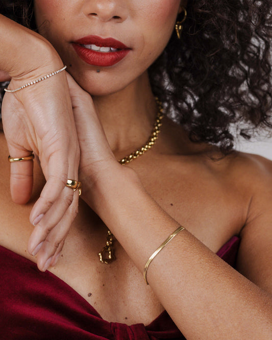 Slim Herringbone Bracciale Oro