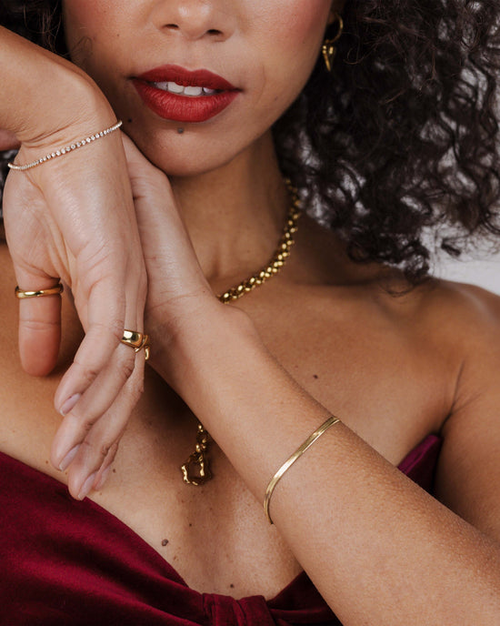Slim Herringbone Bracciale Oro