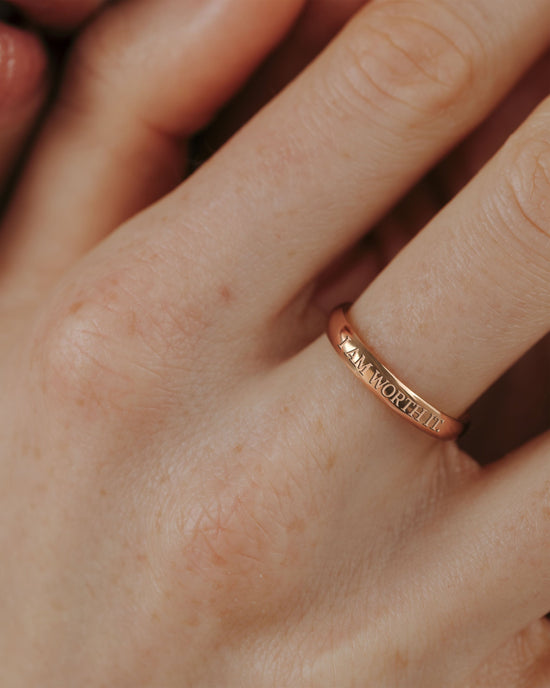 I am worth it Anello Oro Rosa