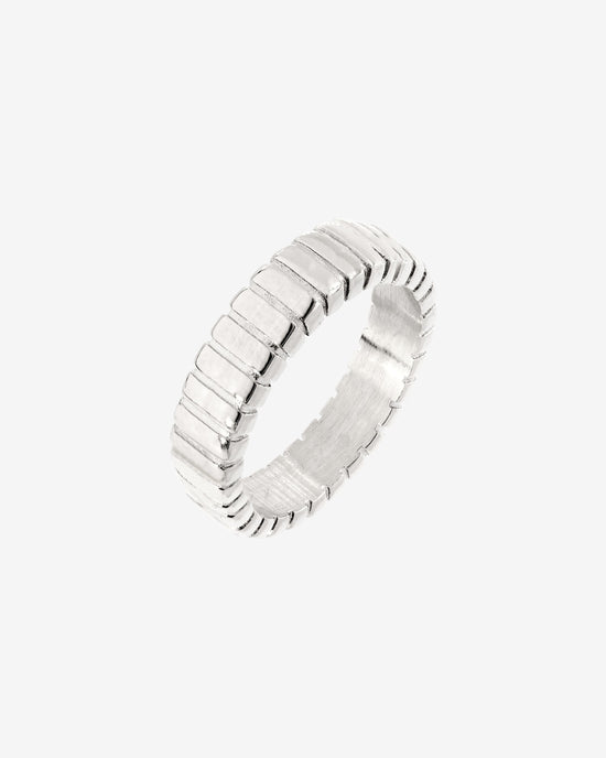 Striped Anello Bold Argento