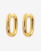 Sparkle Oval Hoops Medium Oro