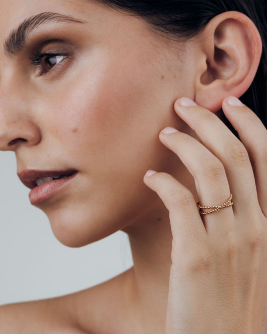 Twisted Anello Duo Oro Rosa