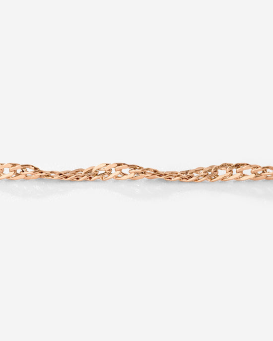 Singapore Chain Charm Bracciale Oro Rosa