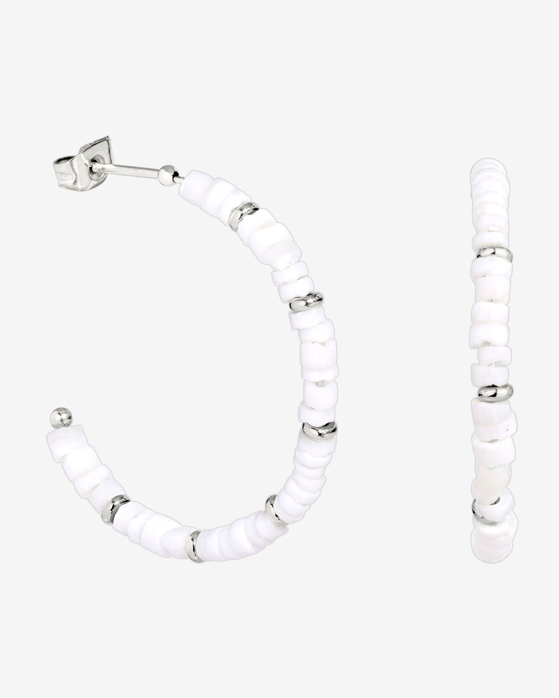 Puka Shell Hoop Orecchini Argento