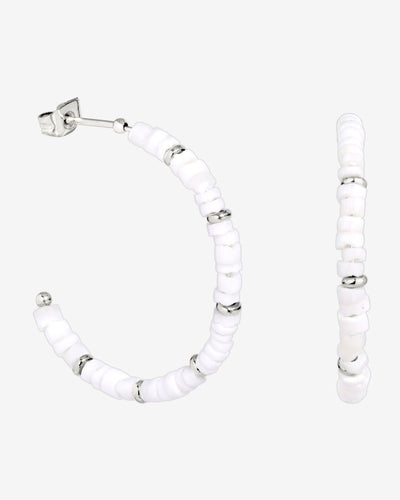 Puka Shell Hoop Orecchini Argento