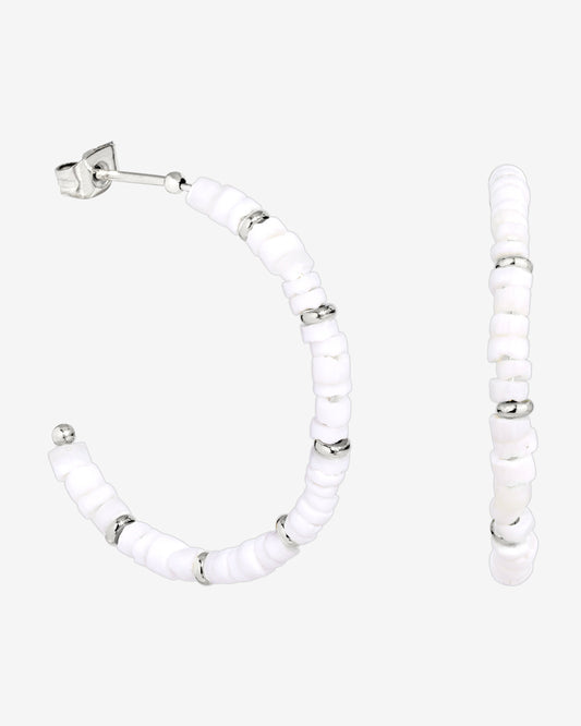 Puka Shell Hoop Orecchini Argento