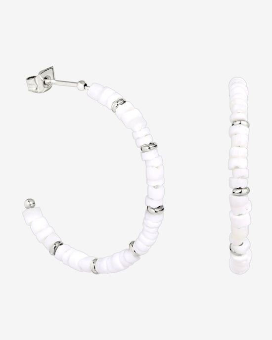 Puka Shell Hoop Orecchini Argento