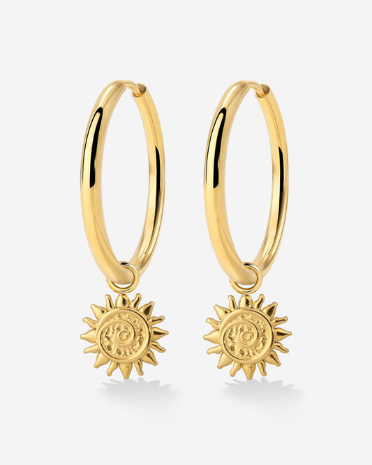 Sunny Swirl Hoop Set Large Oro
