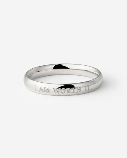 I am worth it Anello Argento