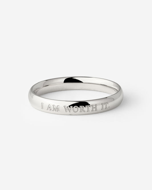 I am worth it Anello Argento