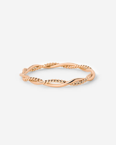 Curly Twist Anello Oro Rosa