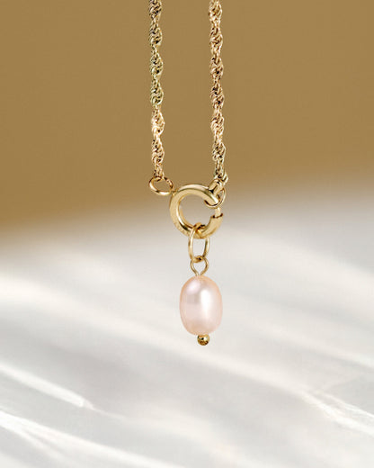 Perla Rosa Rope Chain Collana Set Oro