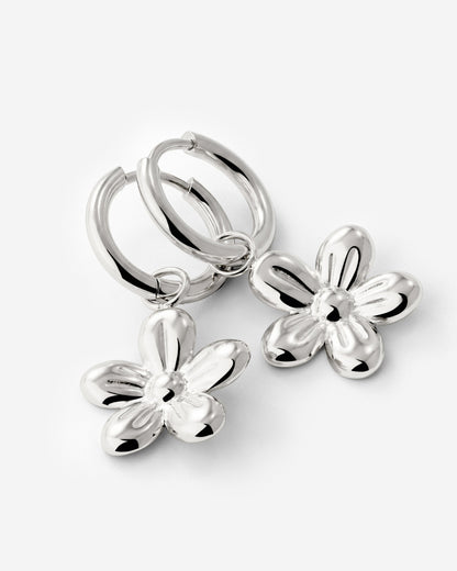 Blossom Hoop Set Small Argento