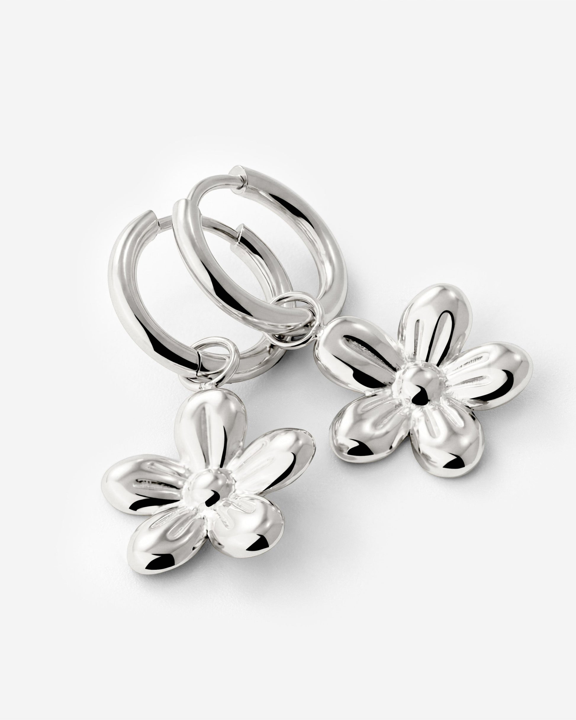 Blossom Hoop Set Small Argento