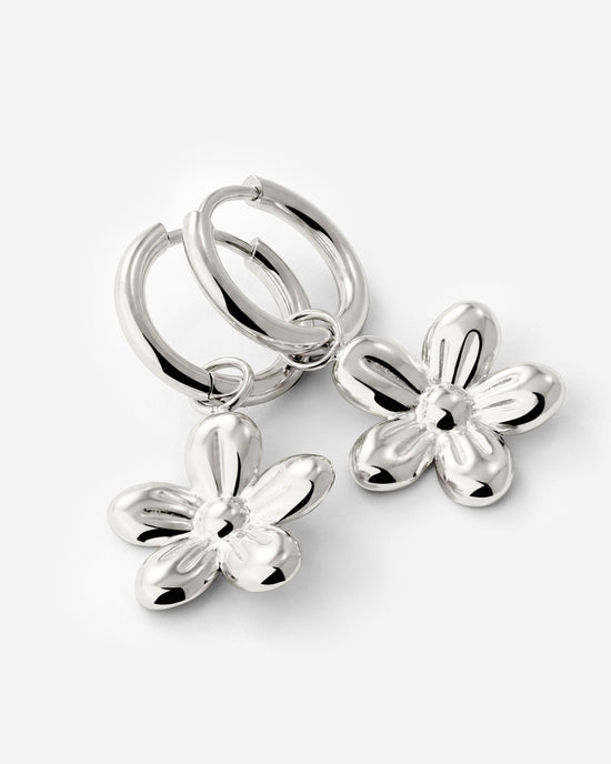 Blossom Hoop Set Small Argento