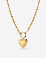 Vintage Heart Rope Chain Collana Set Oro