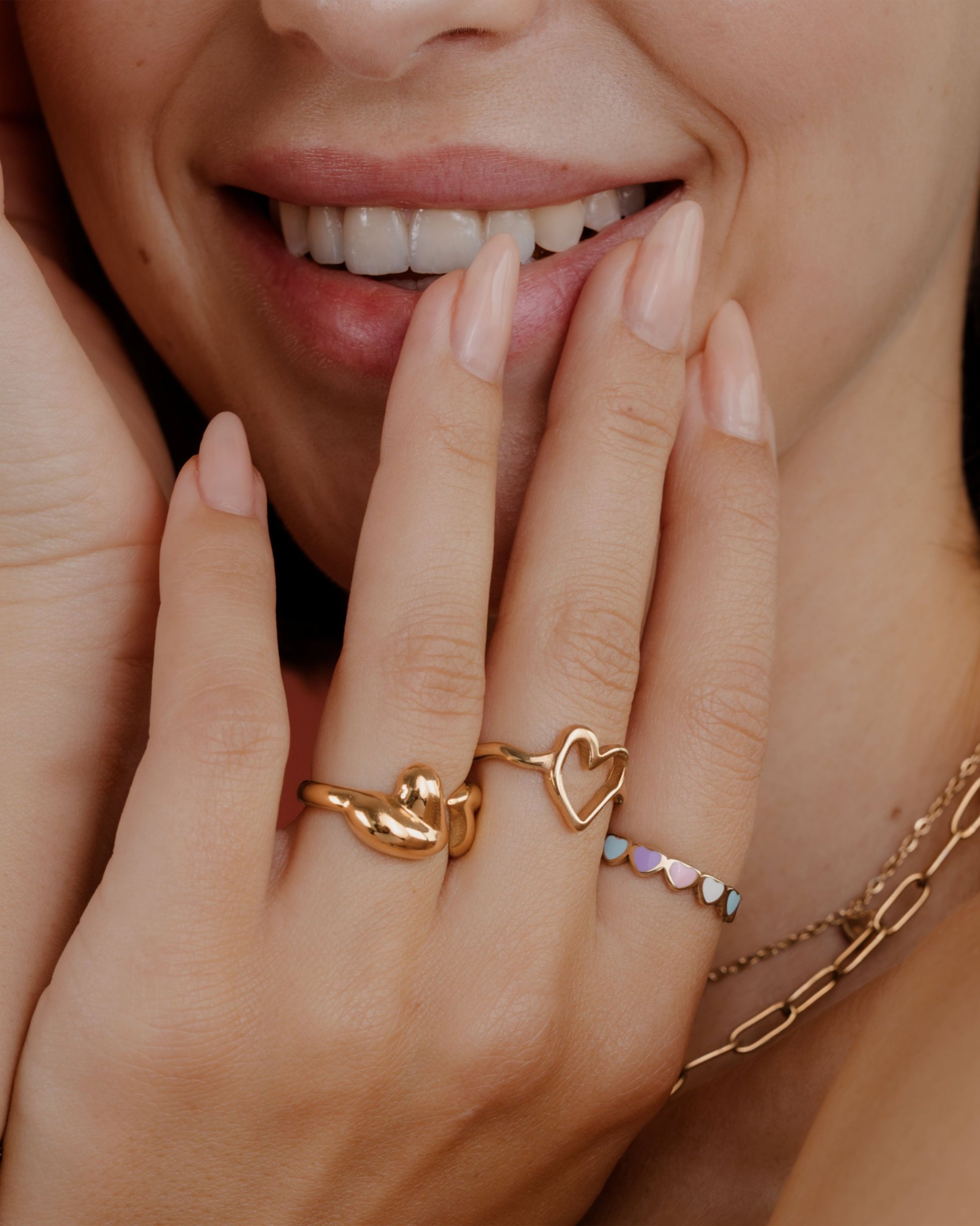 Pastel Hearts Anello Oro Rosa