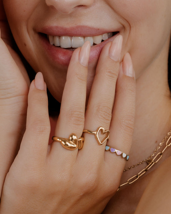 Pastel Hearts Anello Oro Rosa
