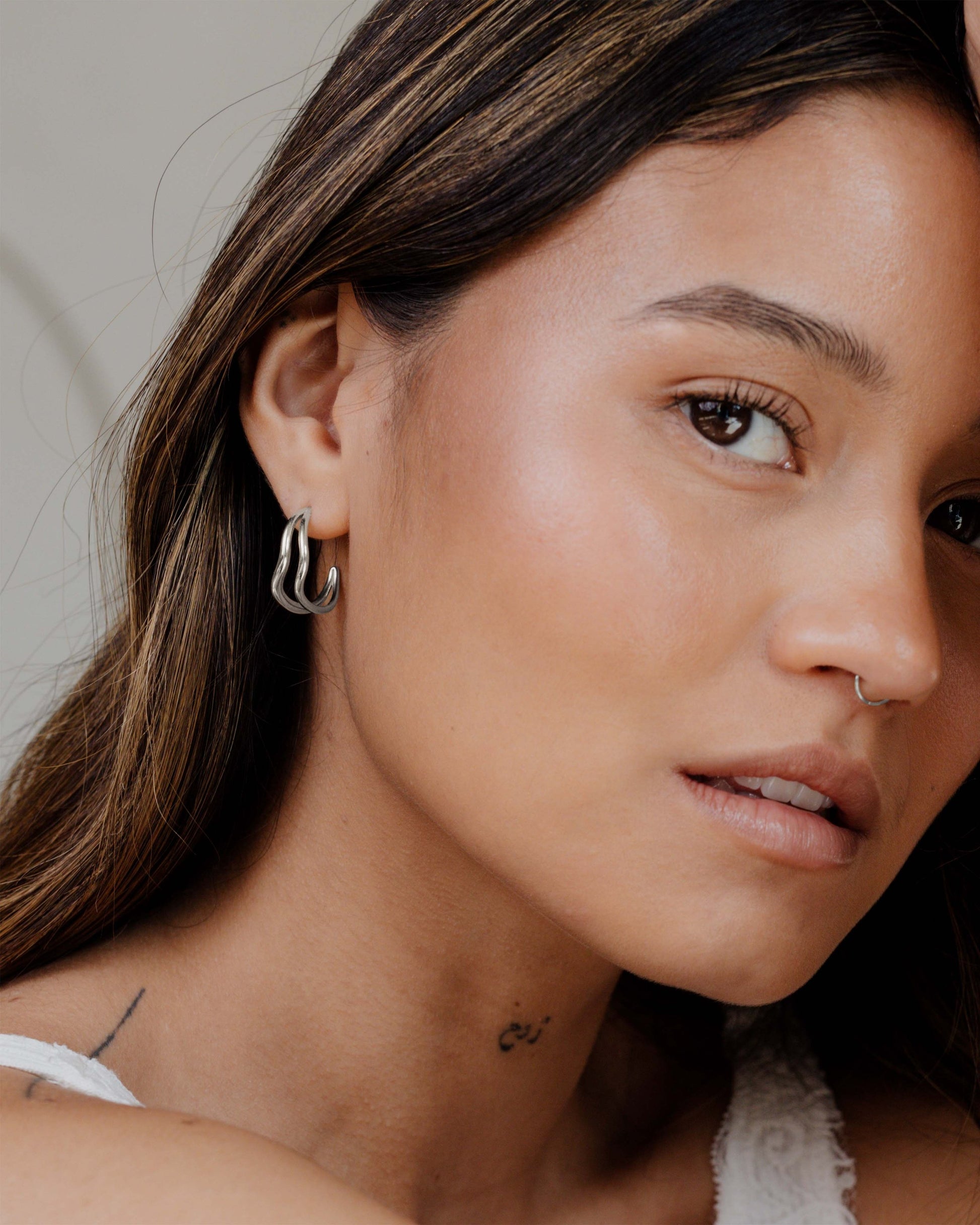 Tides Hoop Studs Argento