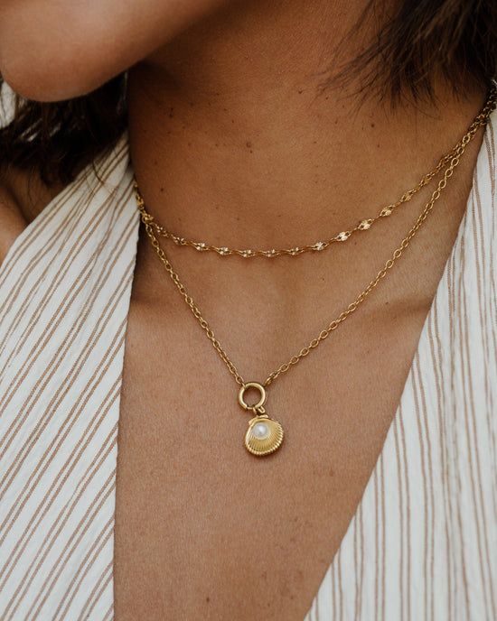 Pearly Shell Classic Chain Collana Set Oro