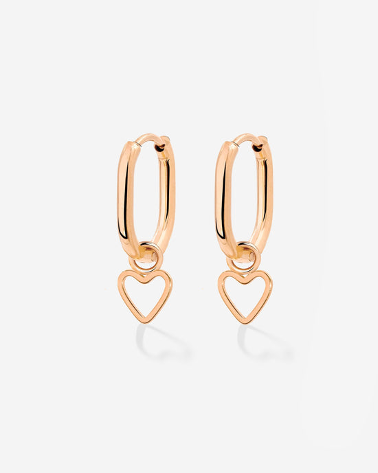 Light Heart Oval Hoopies Oro Rosa