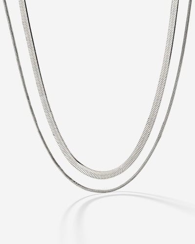 Snake Chain Double Collana Argento