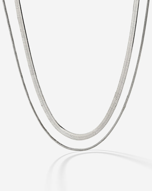 Snake Chain Double Collana Argento