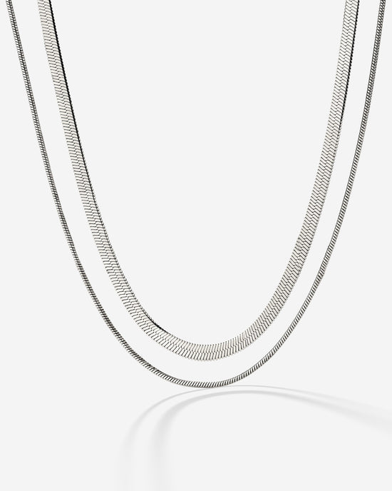 Snake Chain Double Collana Argento