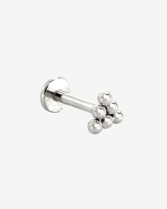 Triangle Beads Piercing Stud Argento