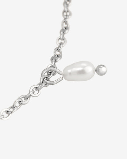 Perla Blanco Choker Argento