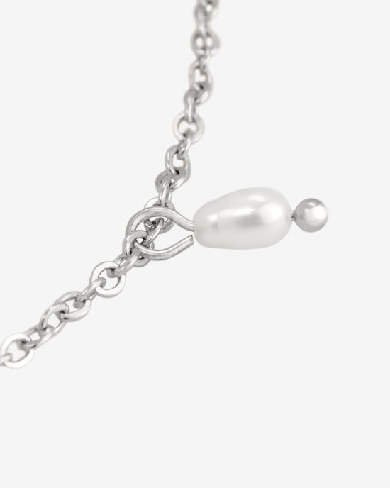 Perla Blanco Choker Argento