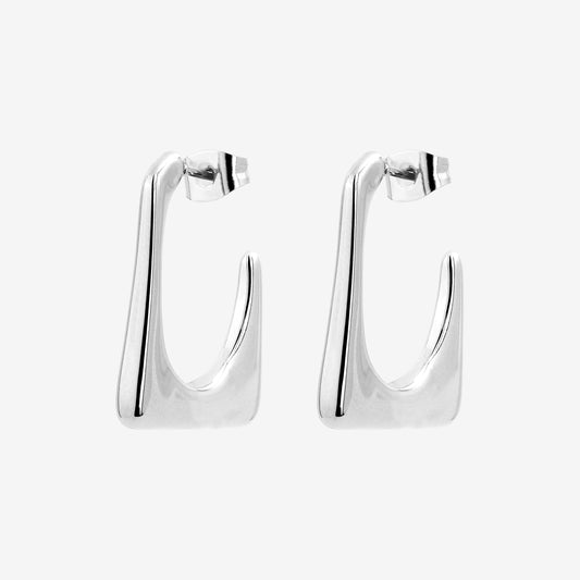 Rectangle Hoops Argento
