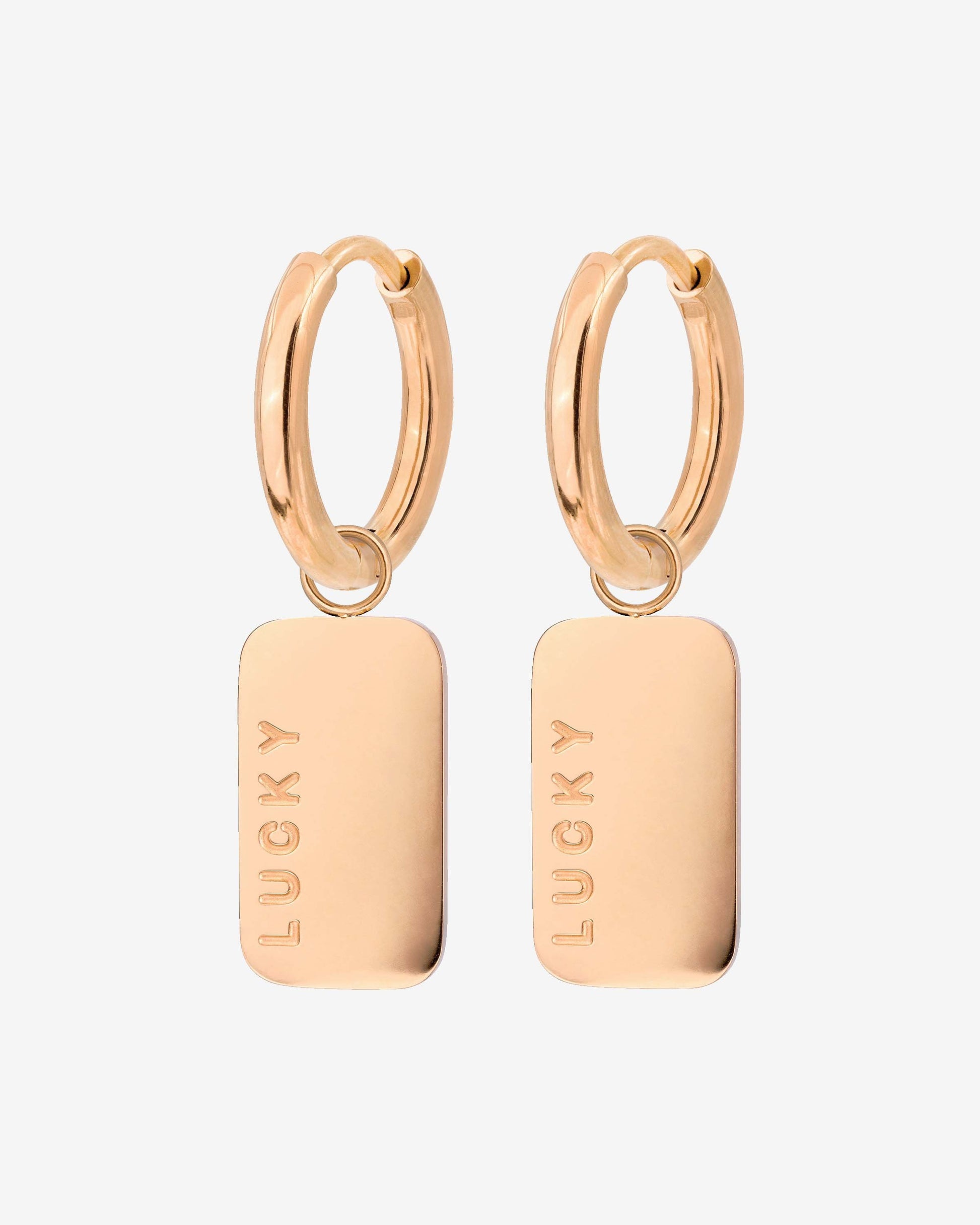 Lucky Pendant Hoop Set Small Oro Rosa