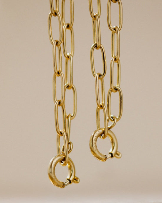 Oval Links Charm Collana Oro Rosa