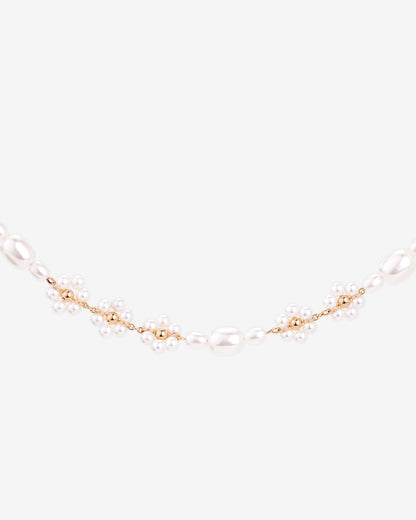 Flowery Pearls Choker Oro Rosa