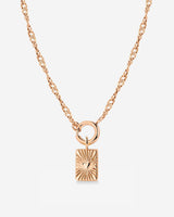Glowing Heart Singapore Chain Collana Set Oro Rosa