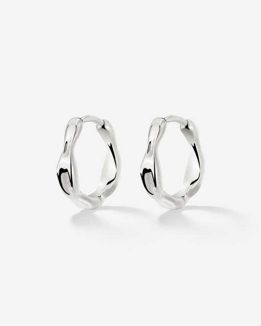 Liquid Shape Hoopies Argento chiaro