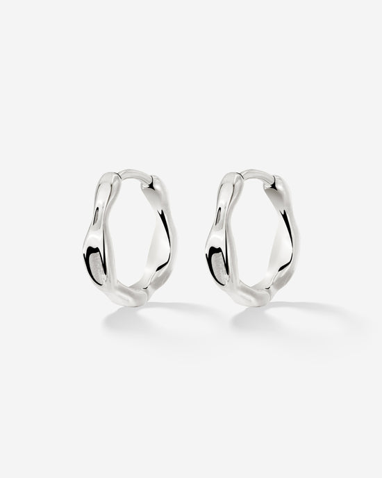 Liquid Shape Hoopies Argento chiaro