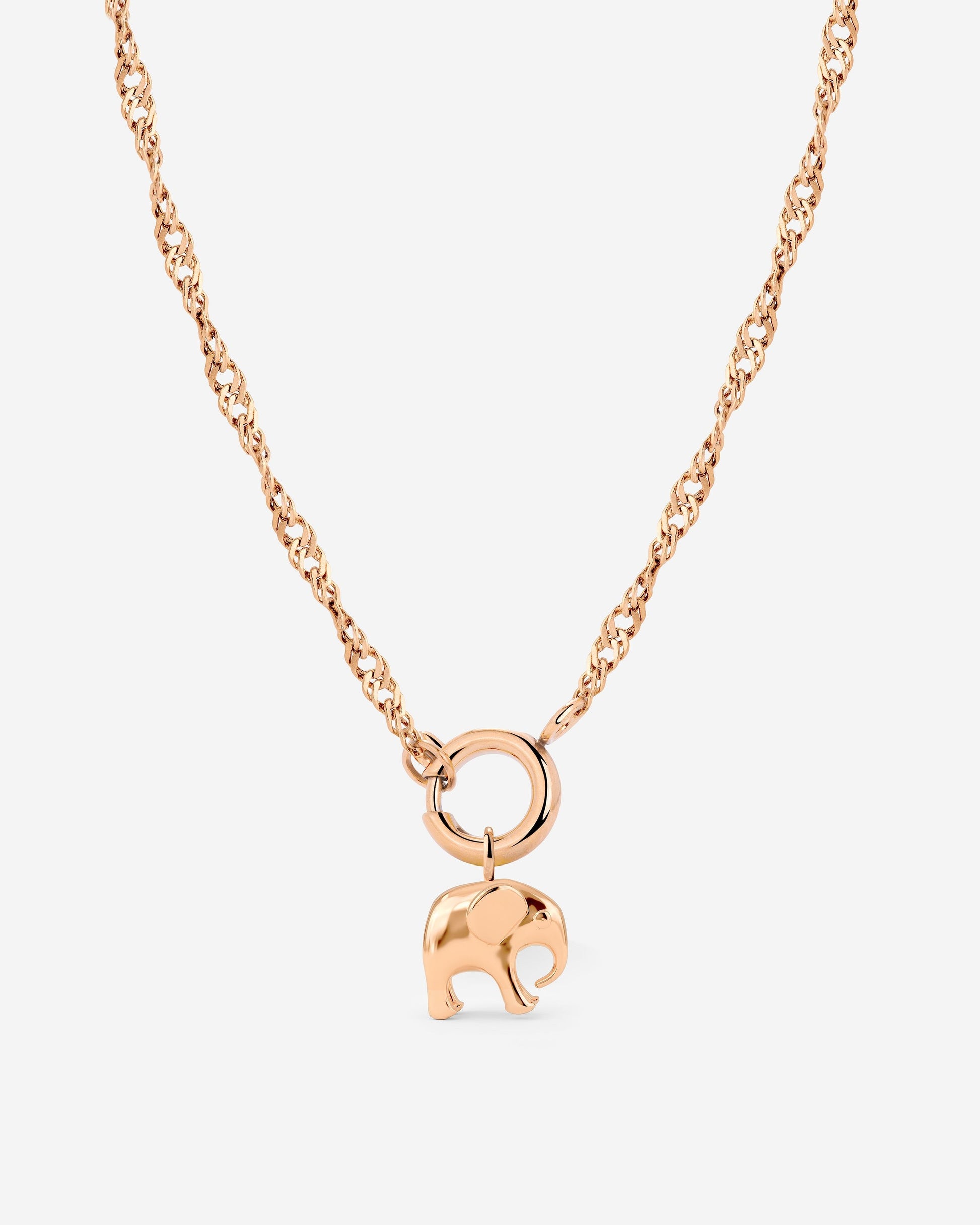 Elephant Singapore Chain Collana Set Oro Rosa